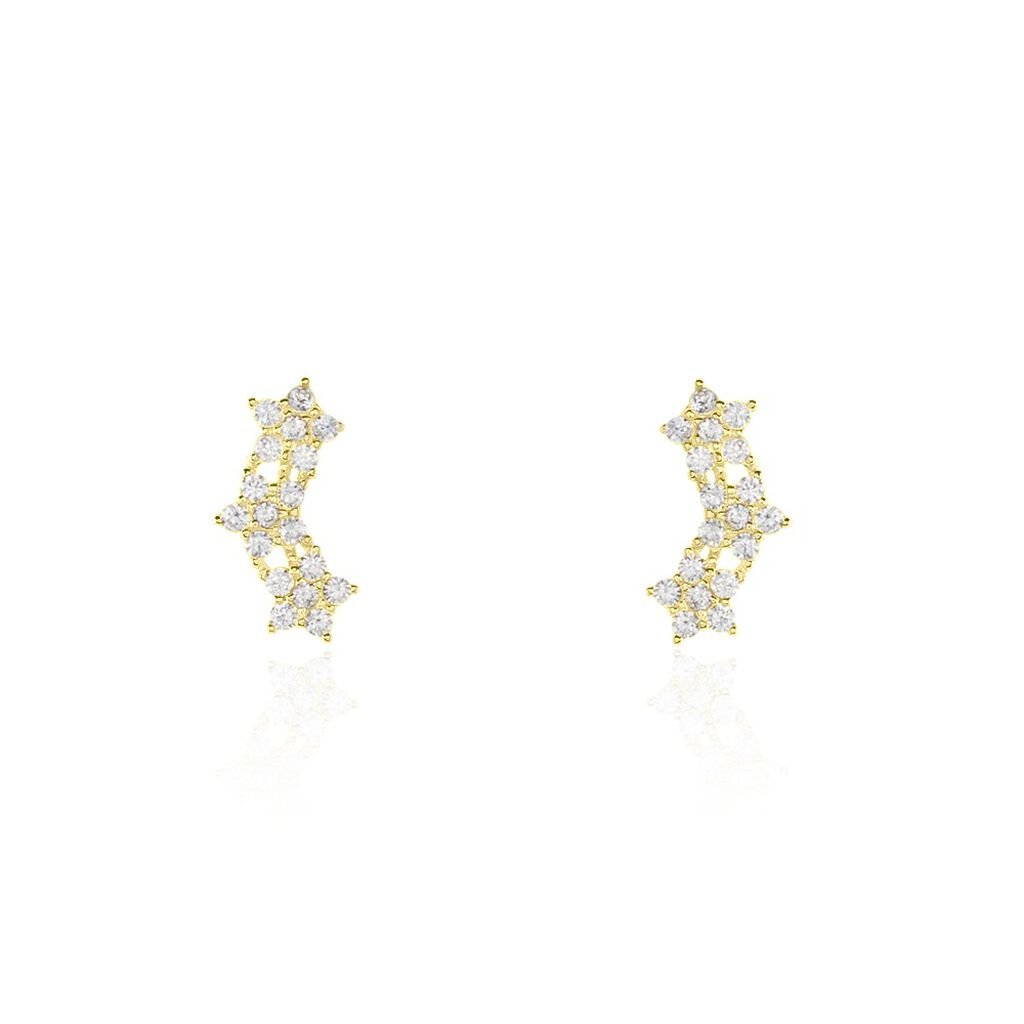 Boucles D'oreilles Puces Or Jaune Youssa Oxydes De Zirconium