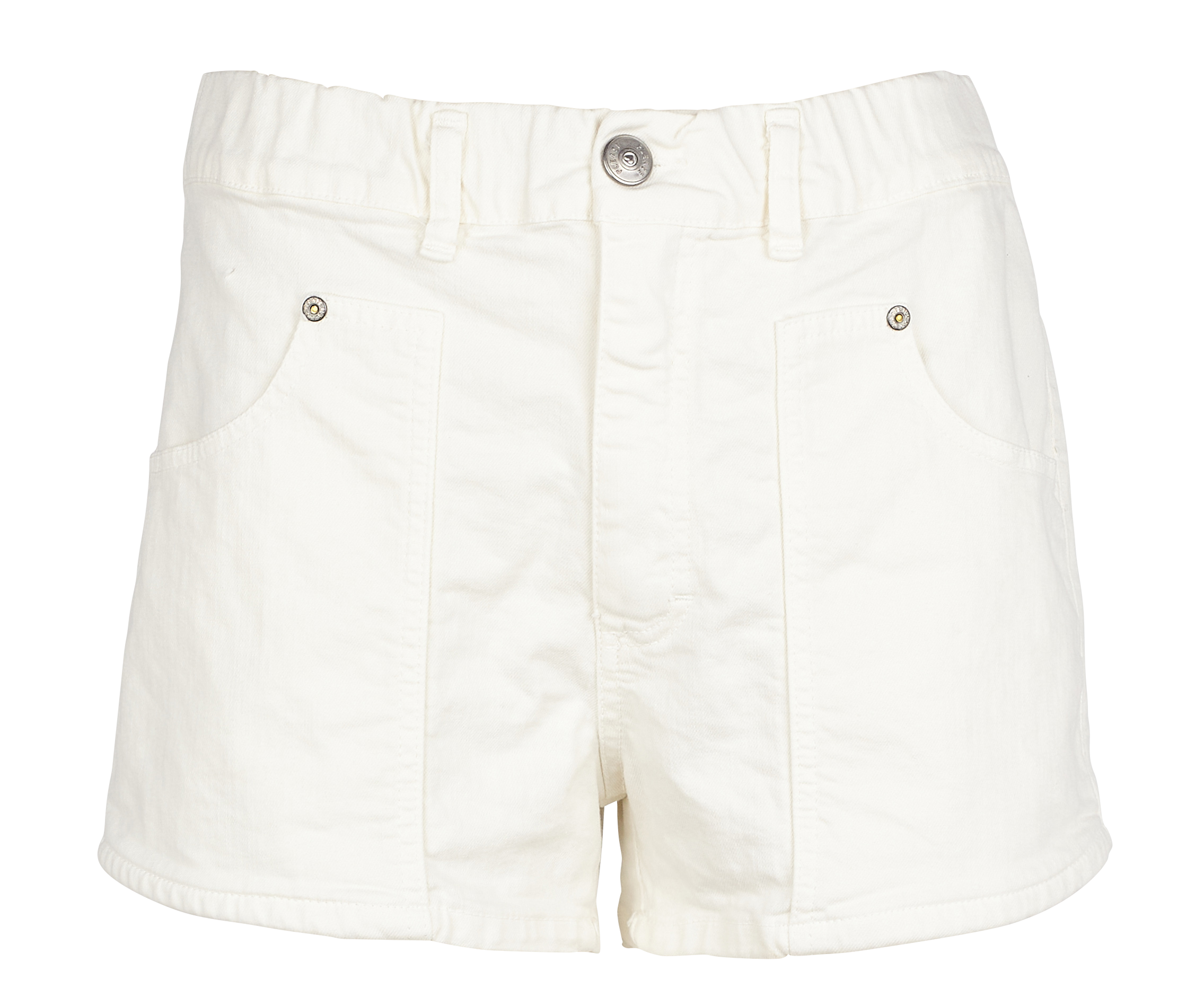 Short droit en coton mélangé| Blanc