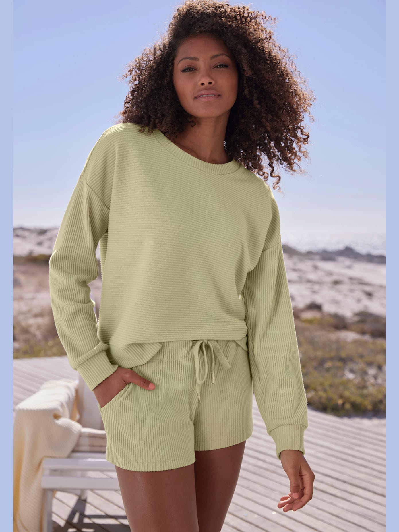Sweatshirt en qualité côtelée