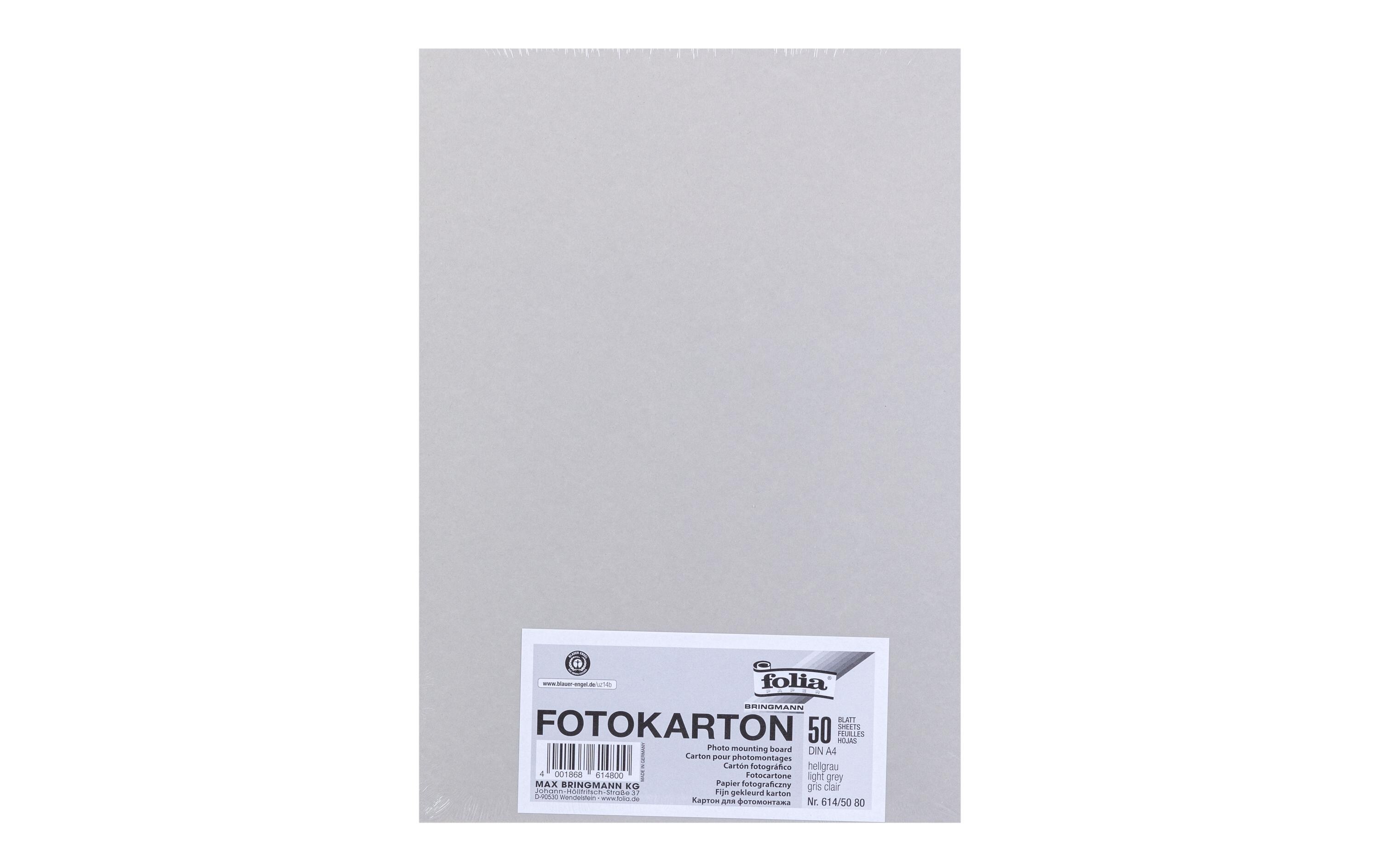 Fotokarton A4, 300 g/m², 50 Blatt, HellgrauFotokarton zum Basteln oder Gestalten