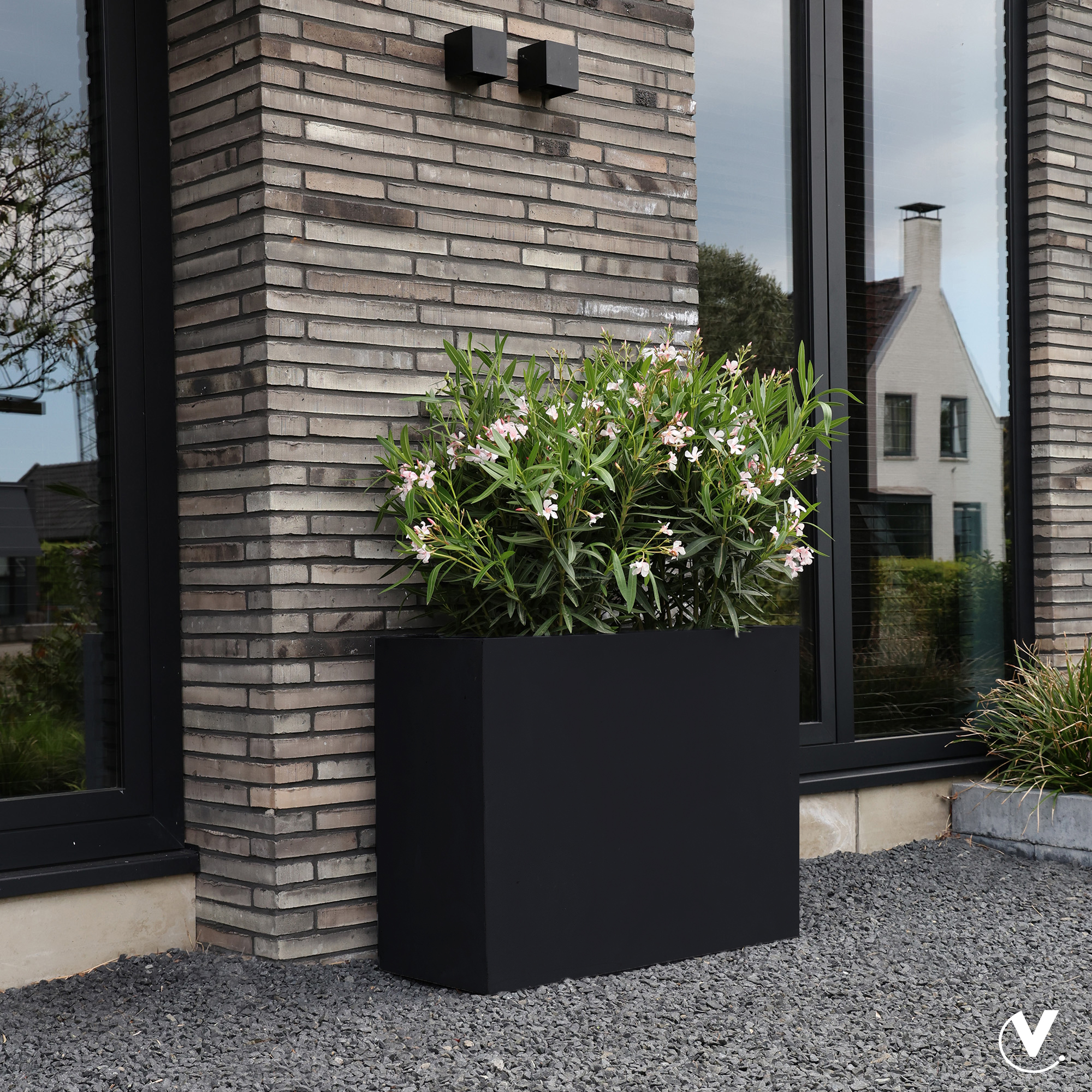Plantenpot Indiana black Plantenbak Indiana black L80 x B30 x H40cm