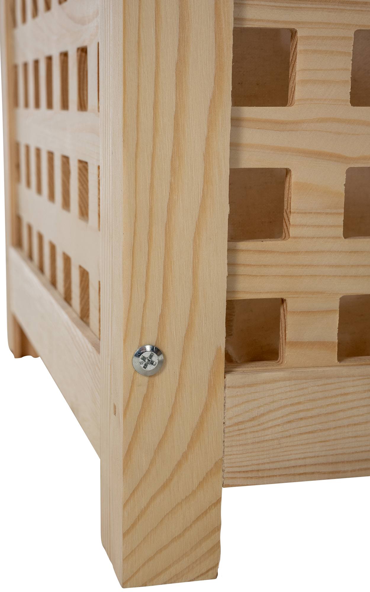 CLP Wäschebox I Wäschetruhe Und Aufbewahrungsbox Aus Holz I Moderner Wäschesammler Mit Deckel I Wäschebehälter Mit Gitter Zur Belüftung