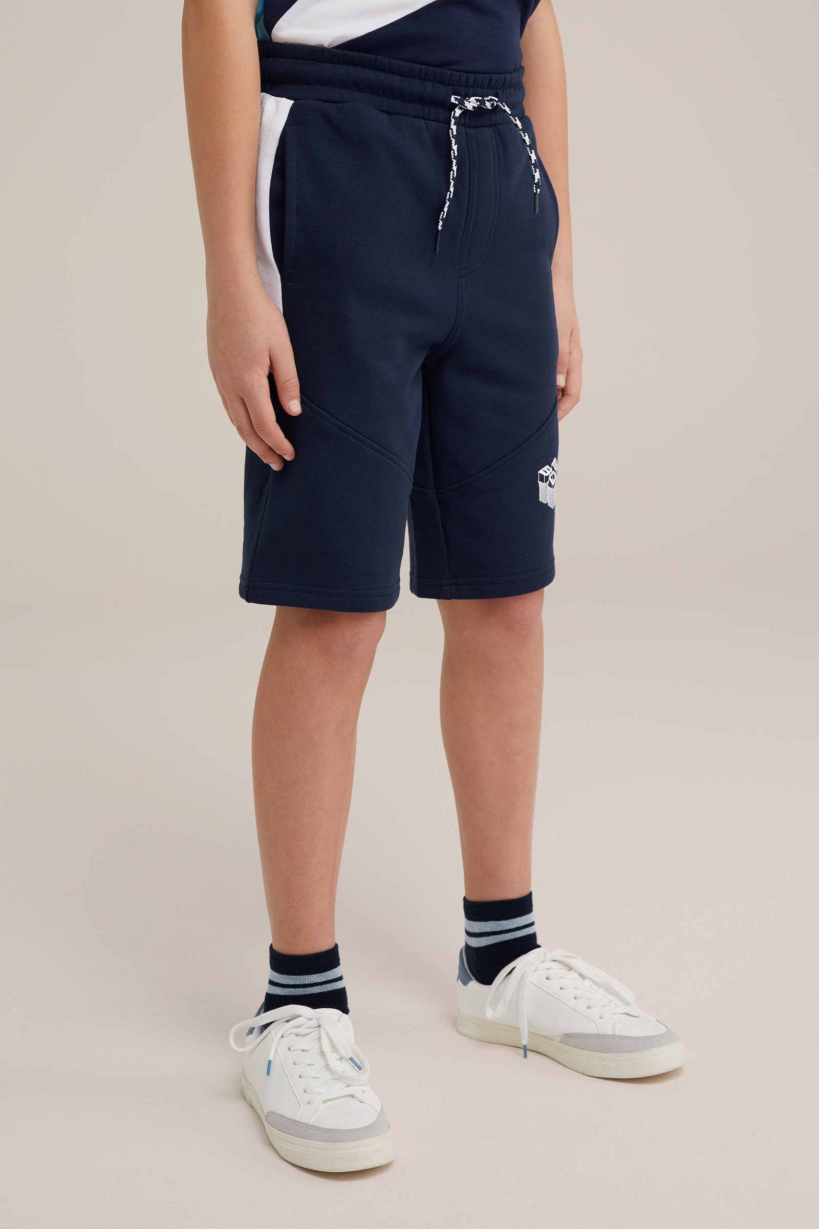 Jongens sweatshort met tapedetail Bad Boys Donkerblauw