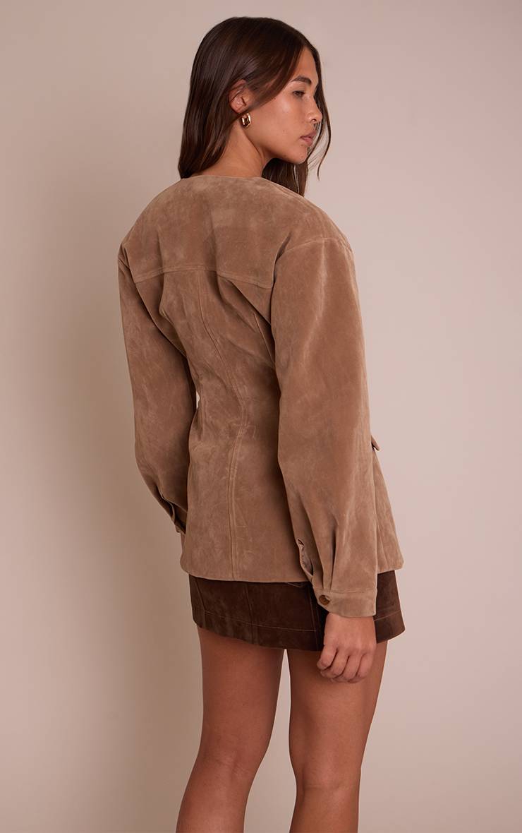 Sable Blazer Asymétrique En Synthétique