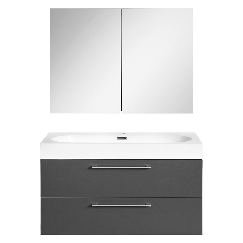 Differnz Somero badmeubelset 80cm/spiegelkast antraciet