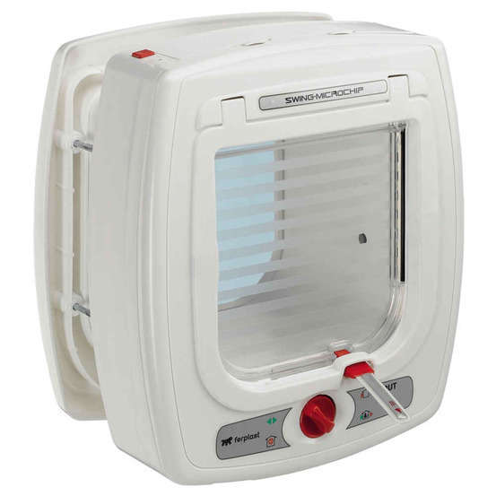 Chatière Swing Microchip, blanche L. 22.5 x l. 16,2 x H. 25.2 cm