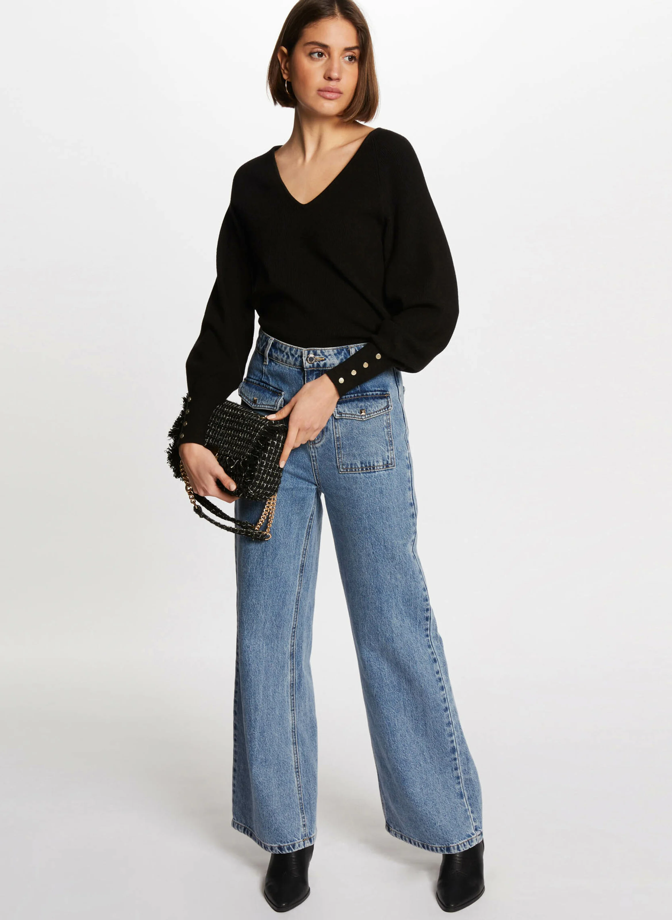 MPANDA - Pull droit en fine maille | Noir