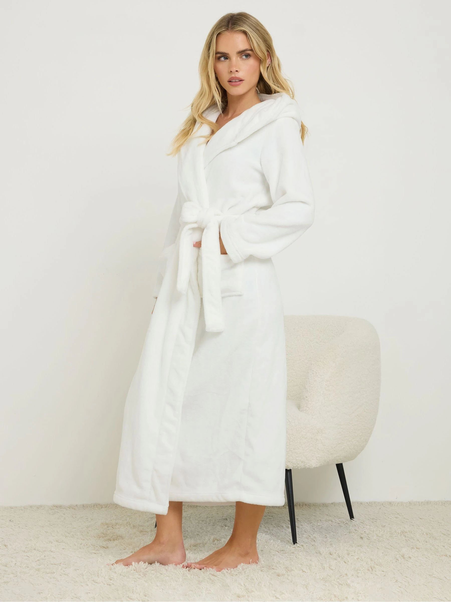 PixieGirl Petite Cotton Touch Hooded Maxi Robe