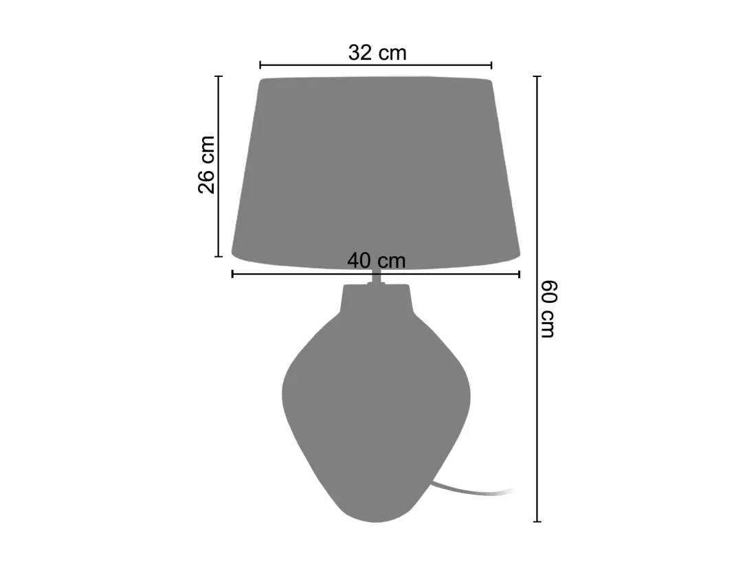 Lampe de salon vase verre fuméblanc 60 cm.
