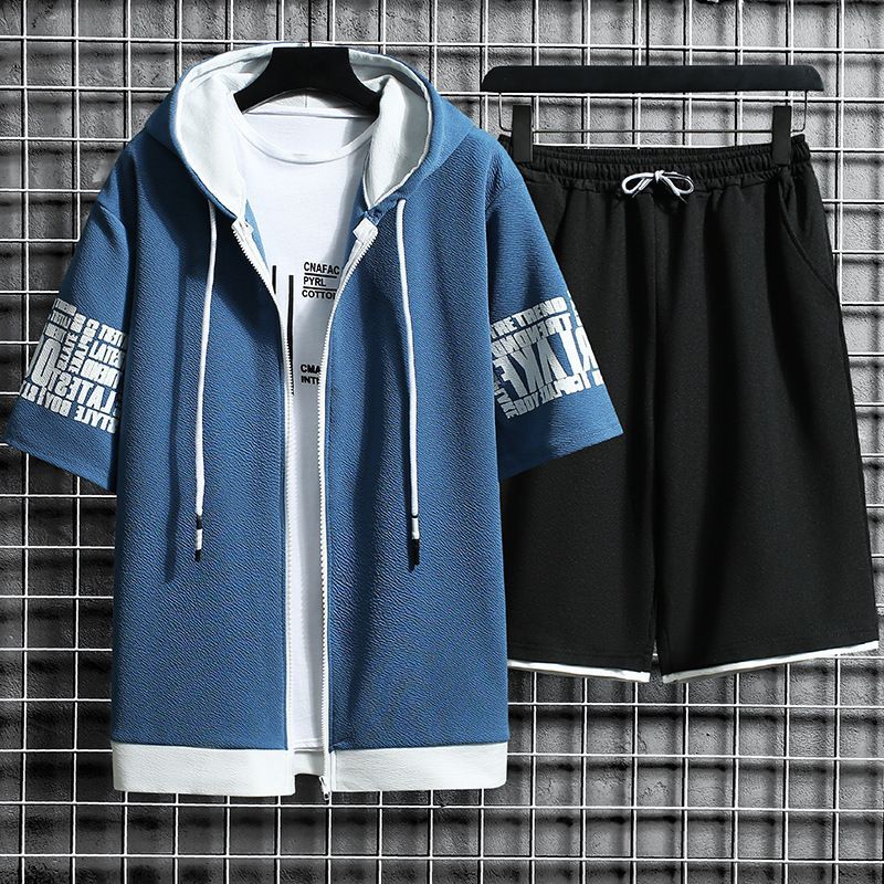 Wescosso - Set: Cardigan Sweatshirt + Sweat Shorts