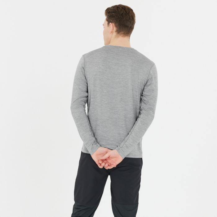 Endurance Herre T-shirts Abdon Melange Long Sleeve Tee Grå