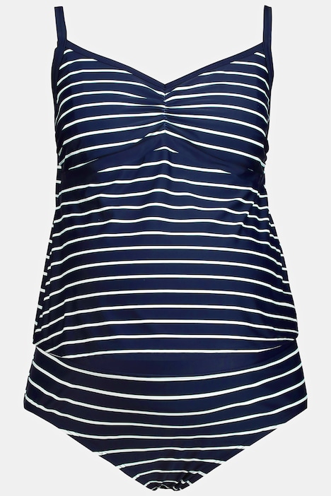 Bellieva-Tankini, Ringel, Raffung, verstellbare Träger