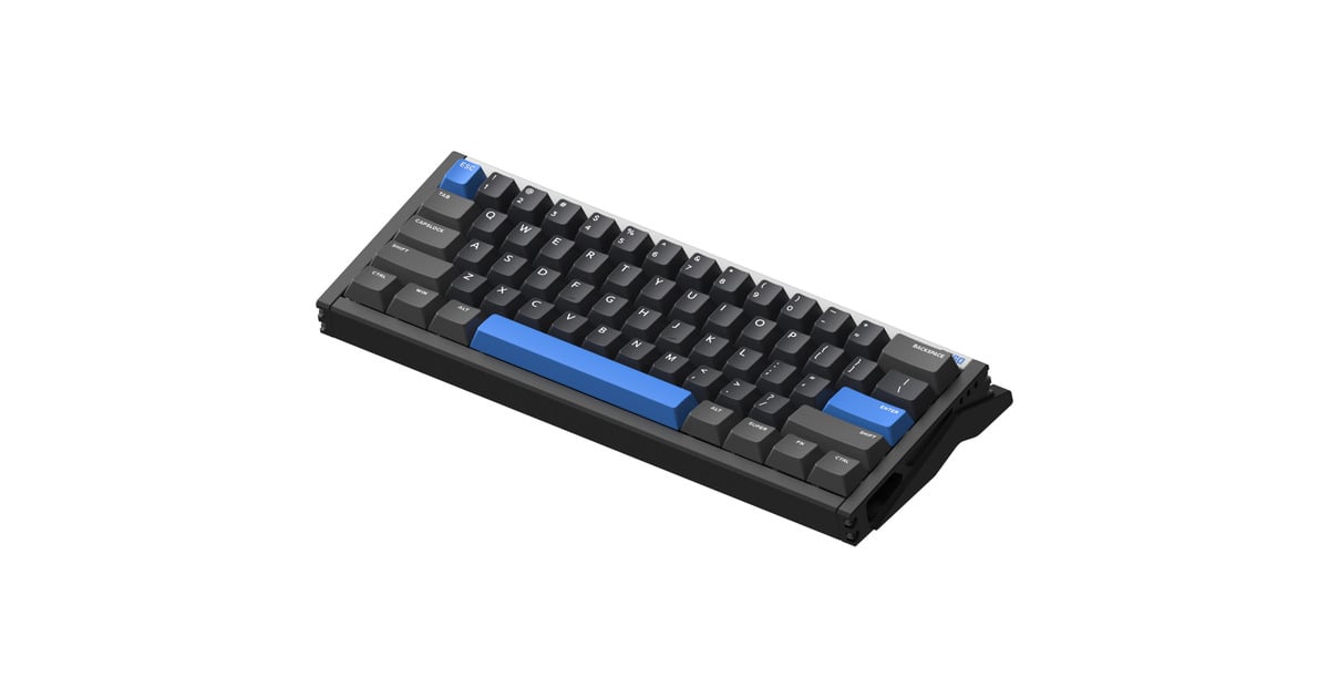 IqunixEZ60 Magnetic Switch Gaming HE Keyboard, gaming toetsenbord  (Zwart/blauw, US lay-out, US-International, Gateron Magnetic Jade Gaming, 60%, RGB, Double Shot PBT Keycaps)