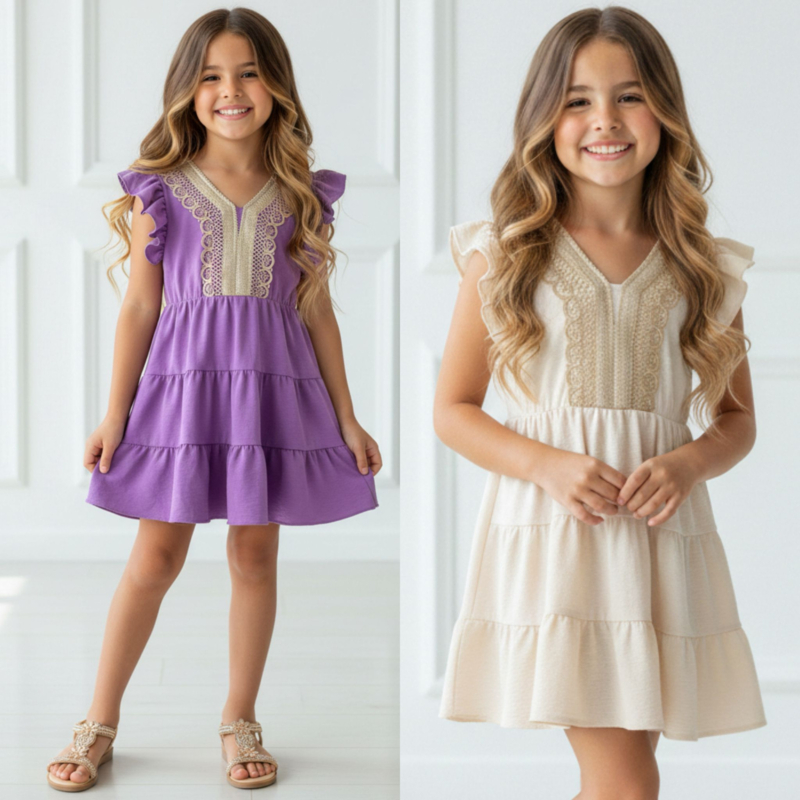 Moonlight dress - paars of beige