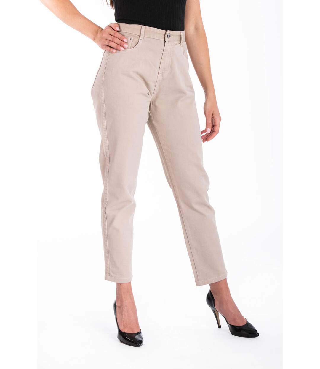 Jeans mom couleur NADIRA VERT