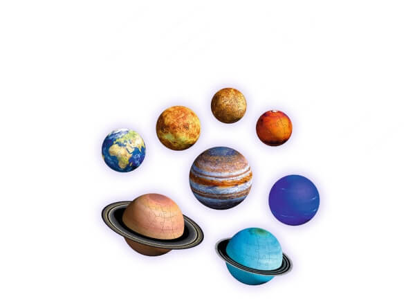 Ravensburger 3D Puzzle Planetensystem 11668 - Planeten als 3D Puzzlebälle - Sonnensystem für Kinder - 522 Teile - ab 6 J