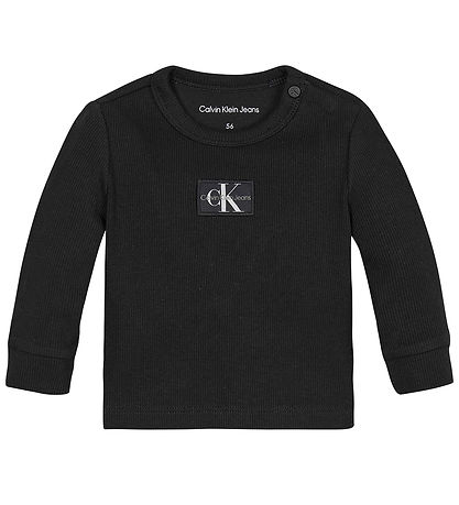 Calvin Klein Bluse - Monogram Rib - Blåck