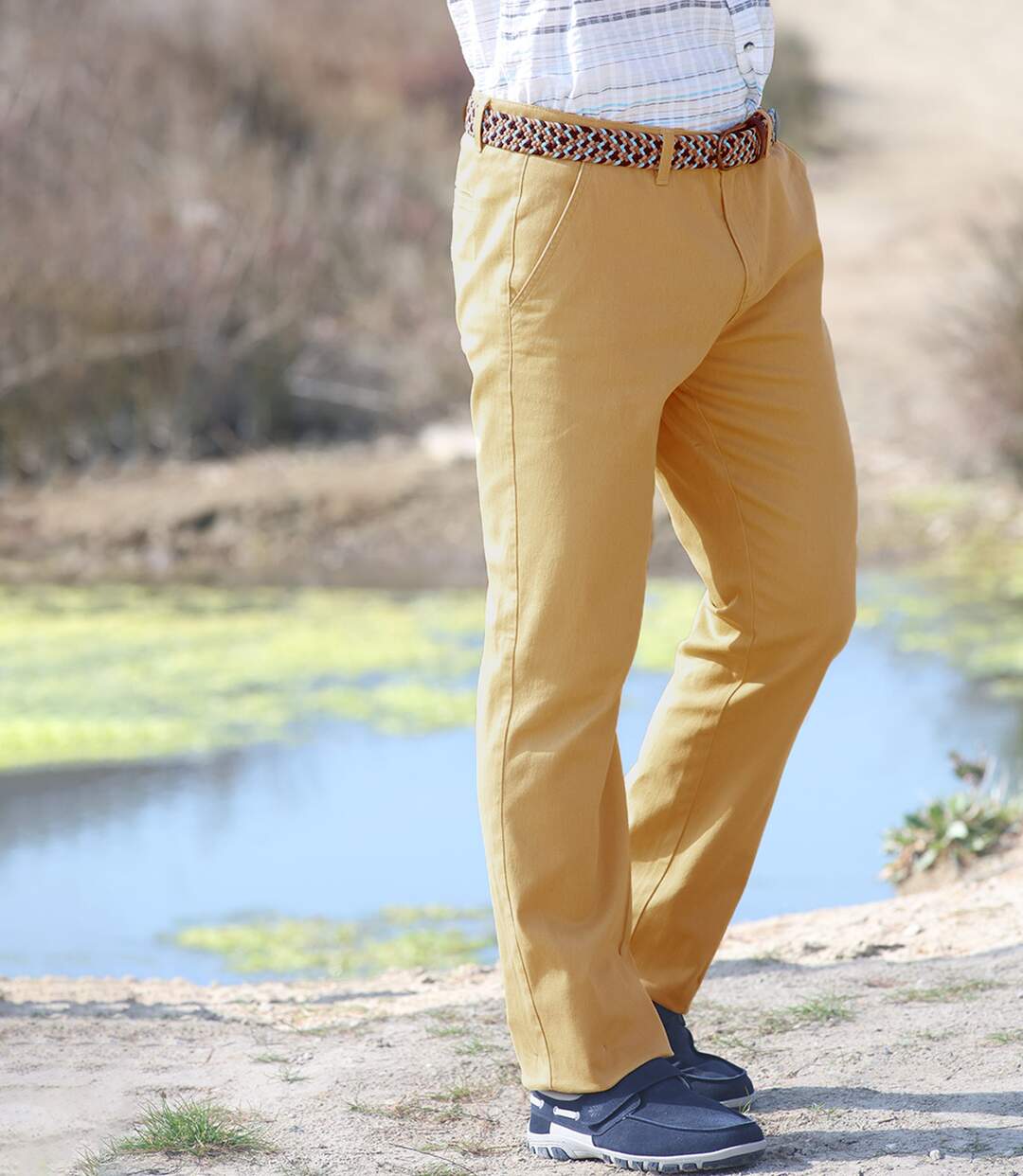 Pantalon Chino Stretch Confort Ocre