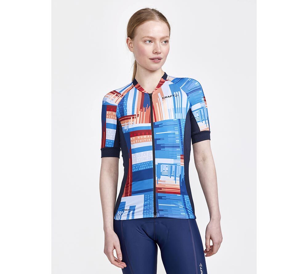 Craft ADV Endurance Graphic Fietsshirt Korte Mouwen Blauw/Wit/Multi Dames