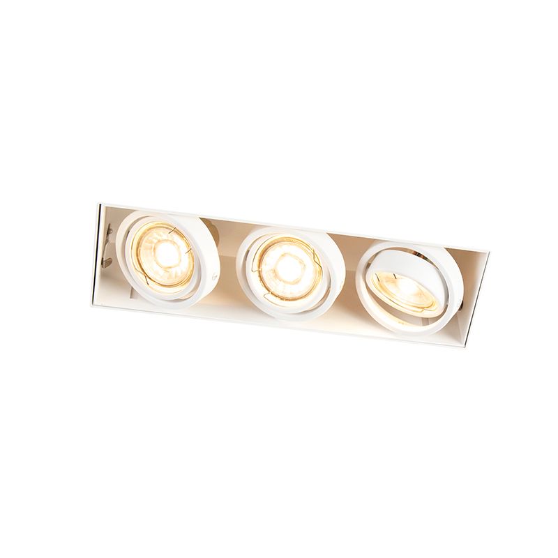 Set van 6 Inbouwspot wit draai- en kantelbaar trimless 3-lichts - Oneon