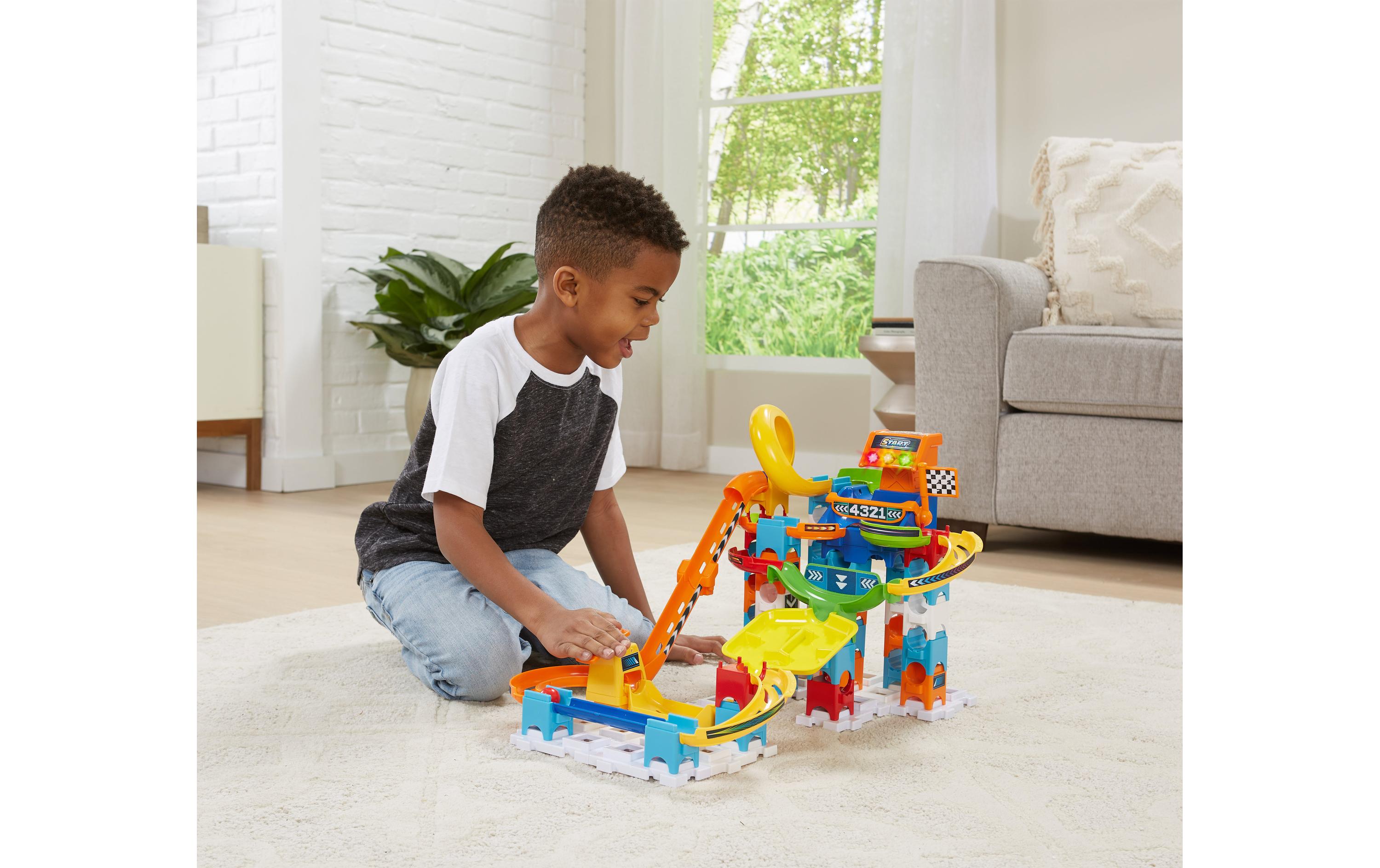 Kugelbahn Racing Set M200E -DE-Interaktives Kugelbahn-Set mit 5 bedruckten Kugeln