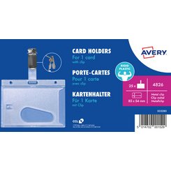 Porte-carte avec clip, 54 x 85 mm, transparent