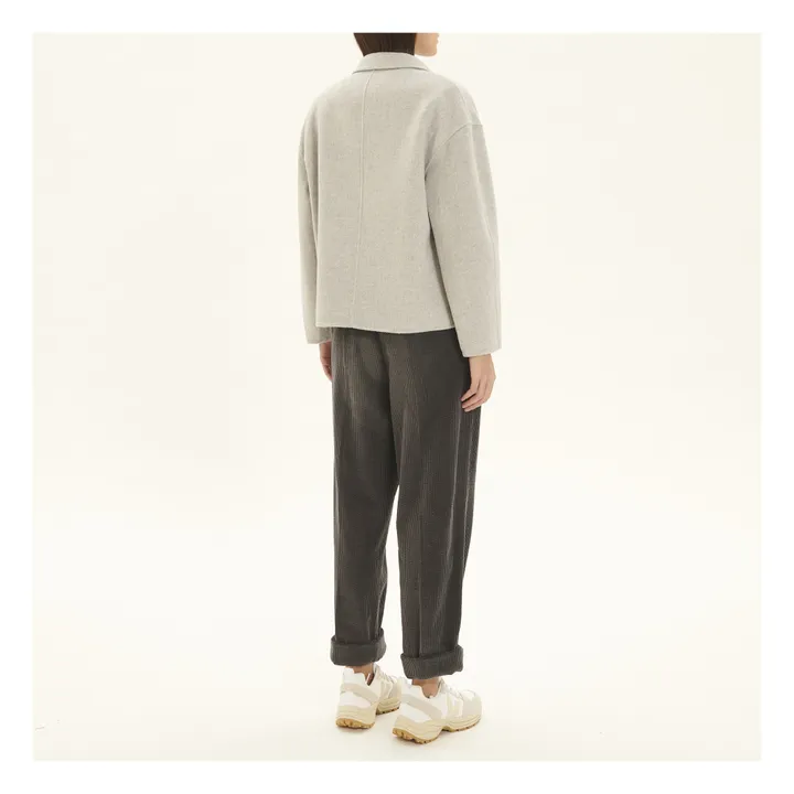 American Vintage Manteau Court Boule Dadoulove Laine | Gris chiné clair