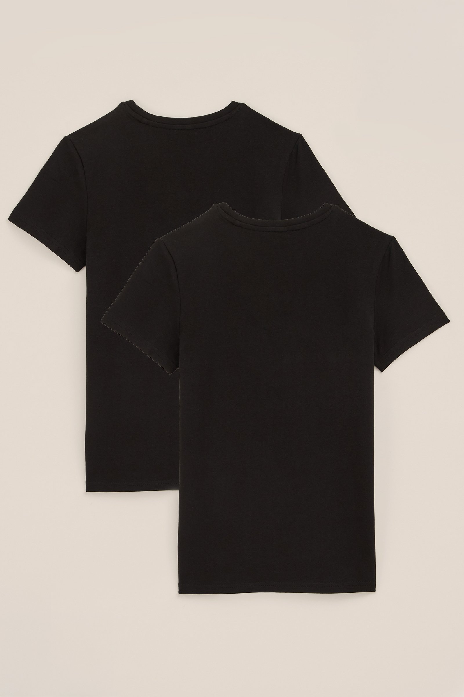 Jongens basic T-shirt met ronde hals, 2-pack WE Fashion Zwart