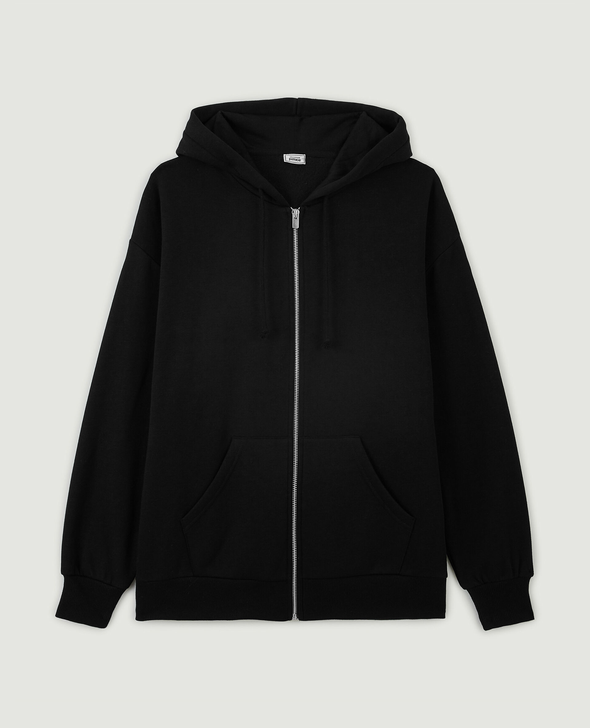 Sweat zippé oversize avec capuche - Noir