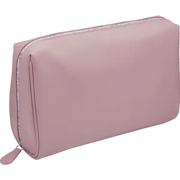 Damenkulturtasche pink mit Blumenreissverschluss
