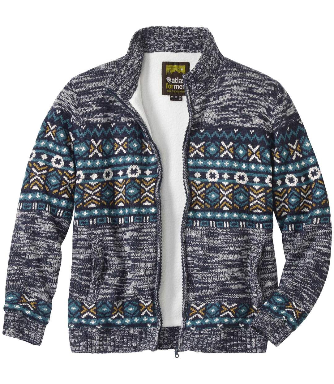 Blouson Tricot Jacquard Doublé Sherpa