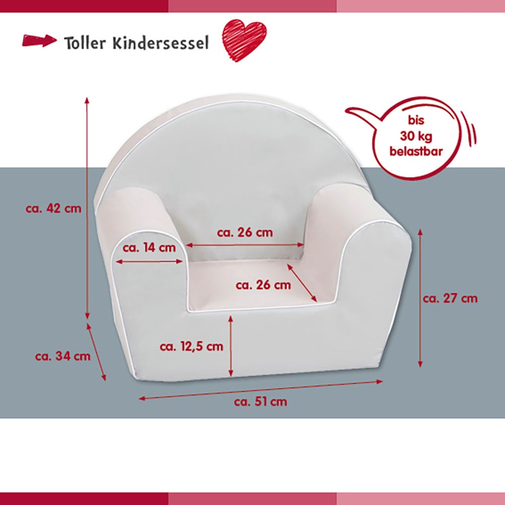 Knorrtoys® Sessel »Grey White Stars« für Kinder; Made in Europe
