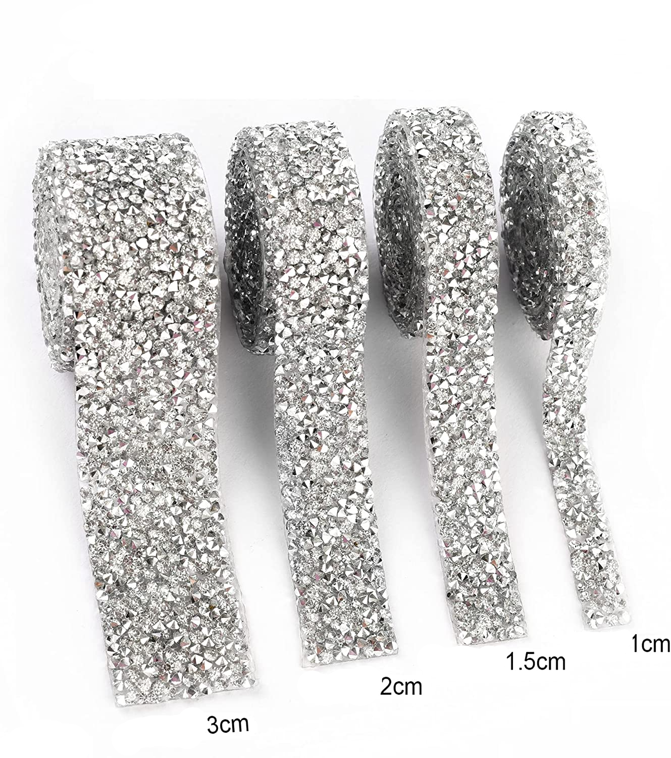 (4er Set) 10-30mm Washi Tape Bastel Deko Klebeband Glitzer Geschenk Band - Glitzer