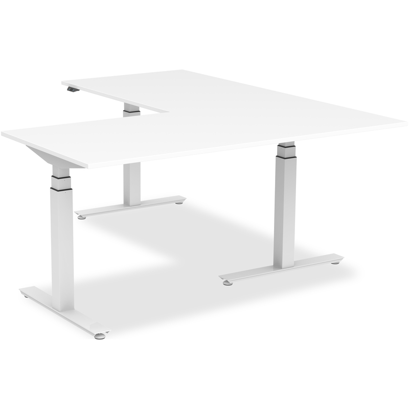 Elektrisch höhenverstellbarer Eckschreibtisch VEROM, 180 x 170 cm, weiss