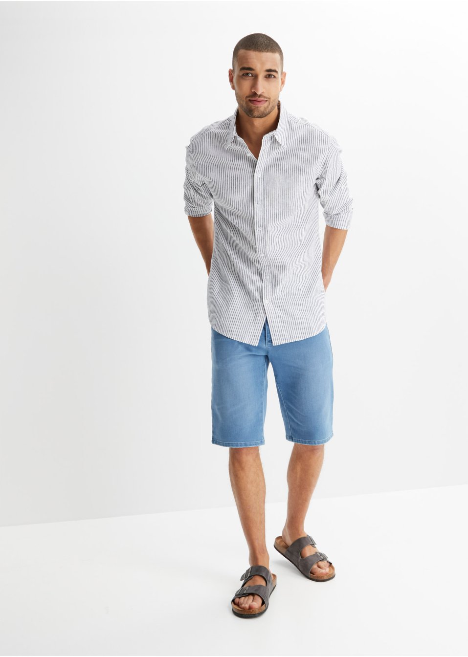 Bermuda en jogg-jean confort pour le ventre, Regular Fit
