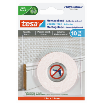 Tesa montagetape behang en pleisterwerk 10 kg/m 1,5 m