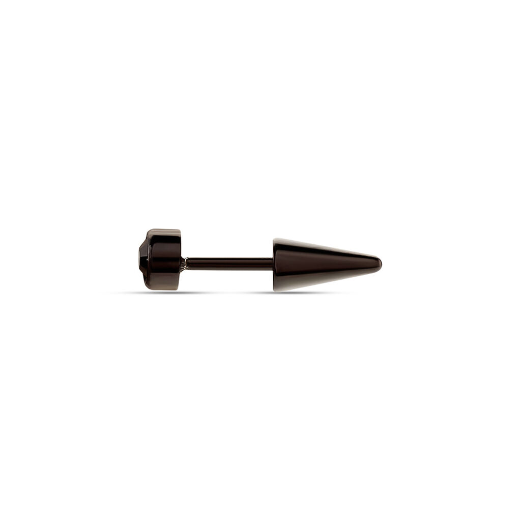 Boucles D'oreilles Puces Argyros Acier Noir Oxyde De Zirconium