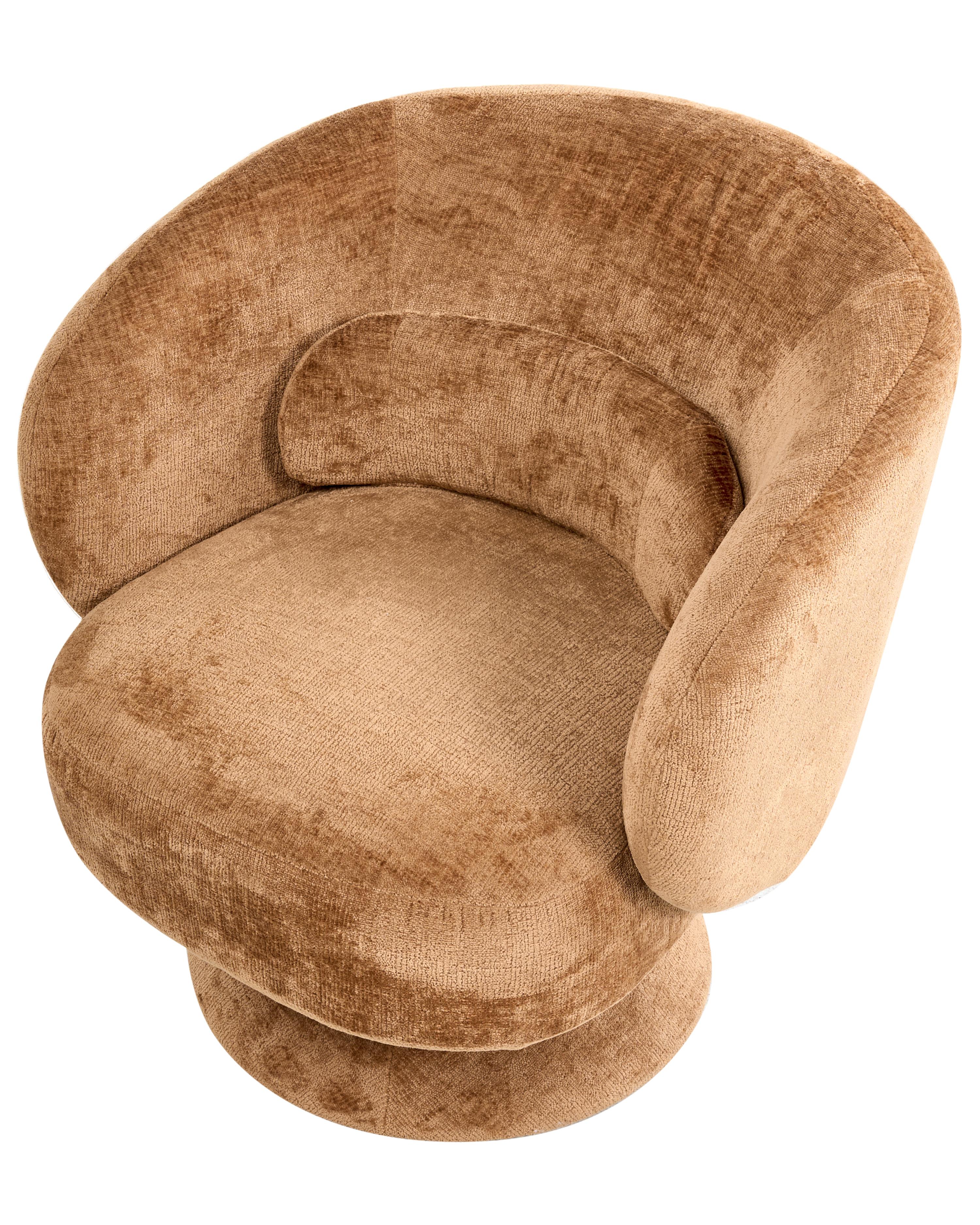 Draaifauteuil LIEKSA Chenille Goudbruin
