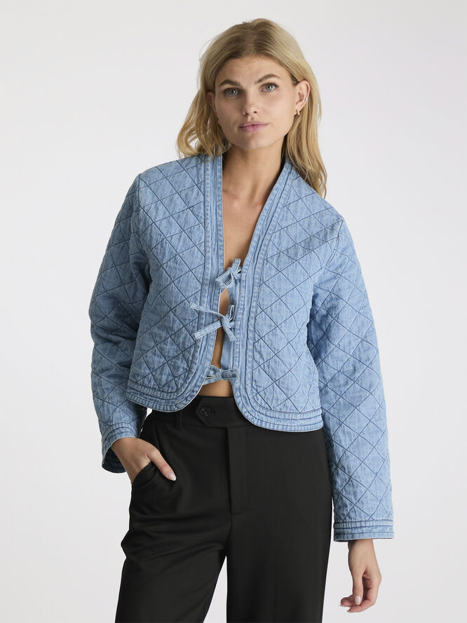 Neo Noir Dubbie Denim Quilt Jacket Blue