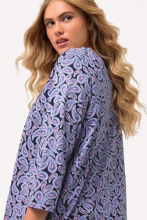 Shirt, Paisleymuster, Carree-Ausschnitt, 3/4-Arm