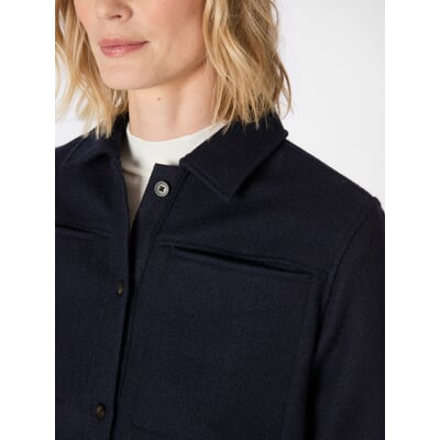Damen-Hemdjacke Wolle, Dunkelblau
