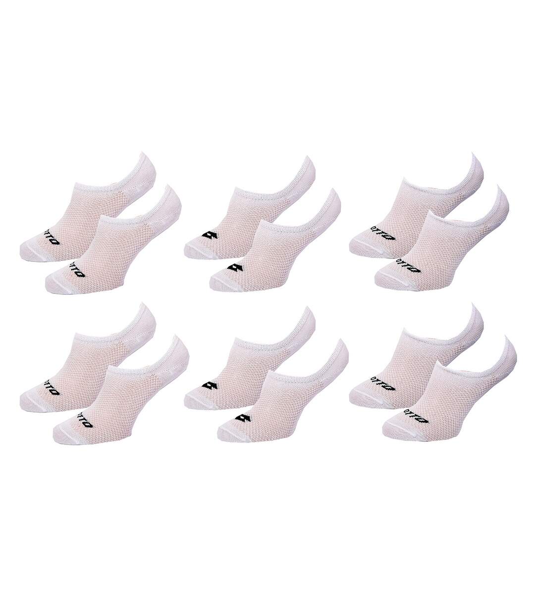 Chaussettes homme LOTTO Socquettes Tiges courtes Pack de 6 Paires Footies LOTTO Blanc
