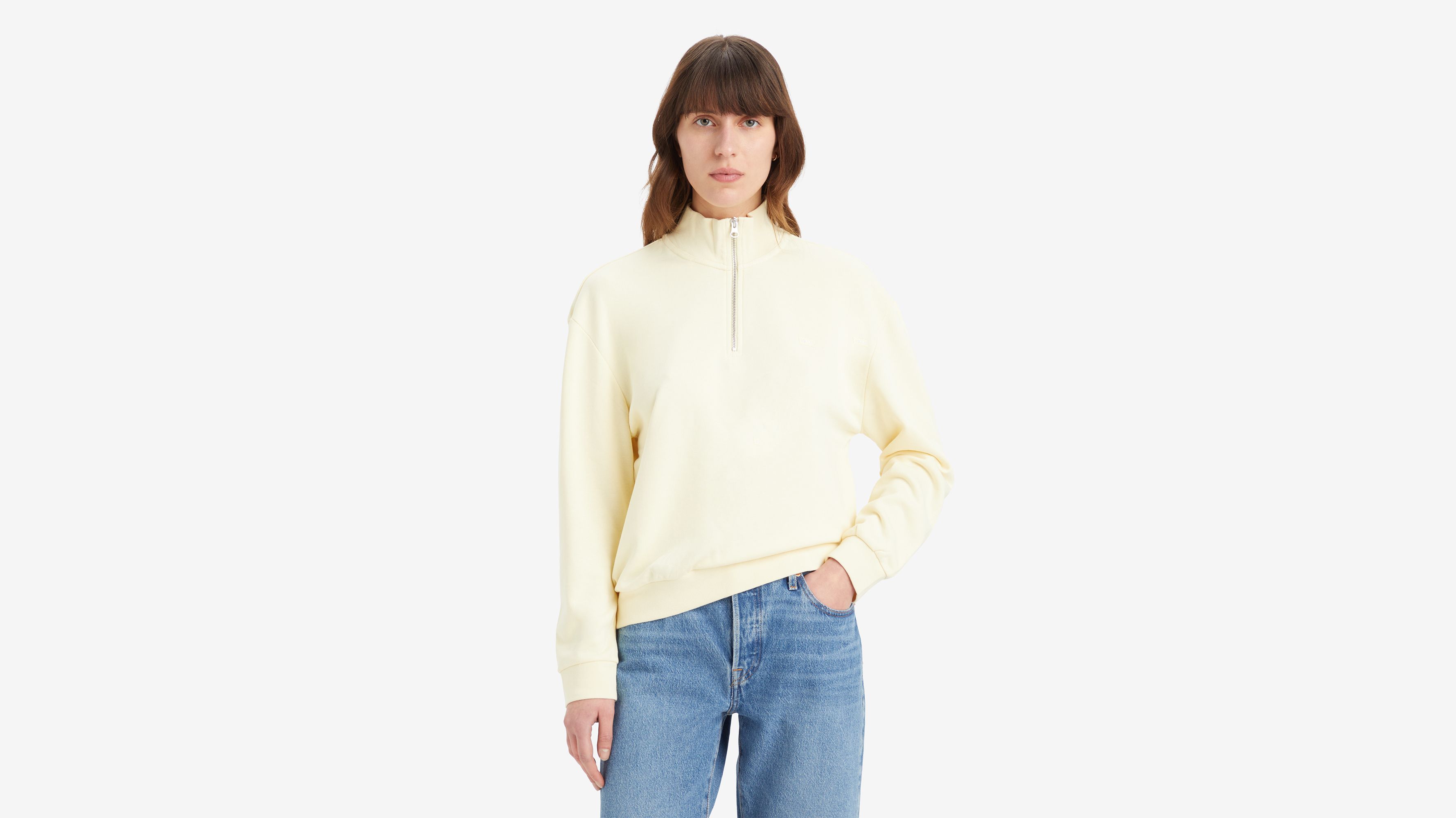 Sweat-shirt 1/4 zip Everyday - Anise Flower - Jaune