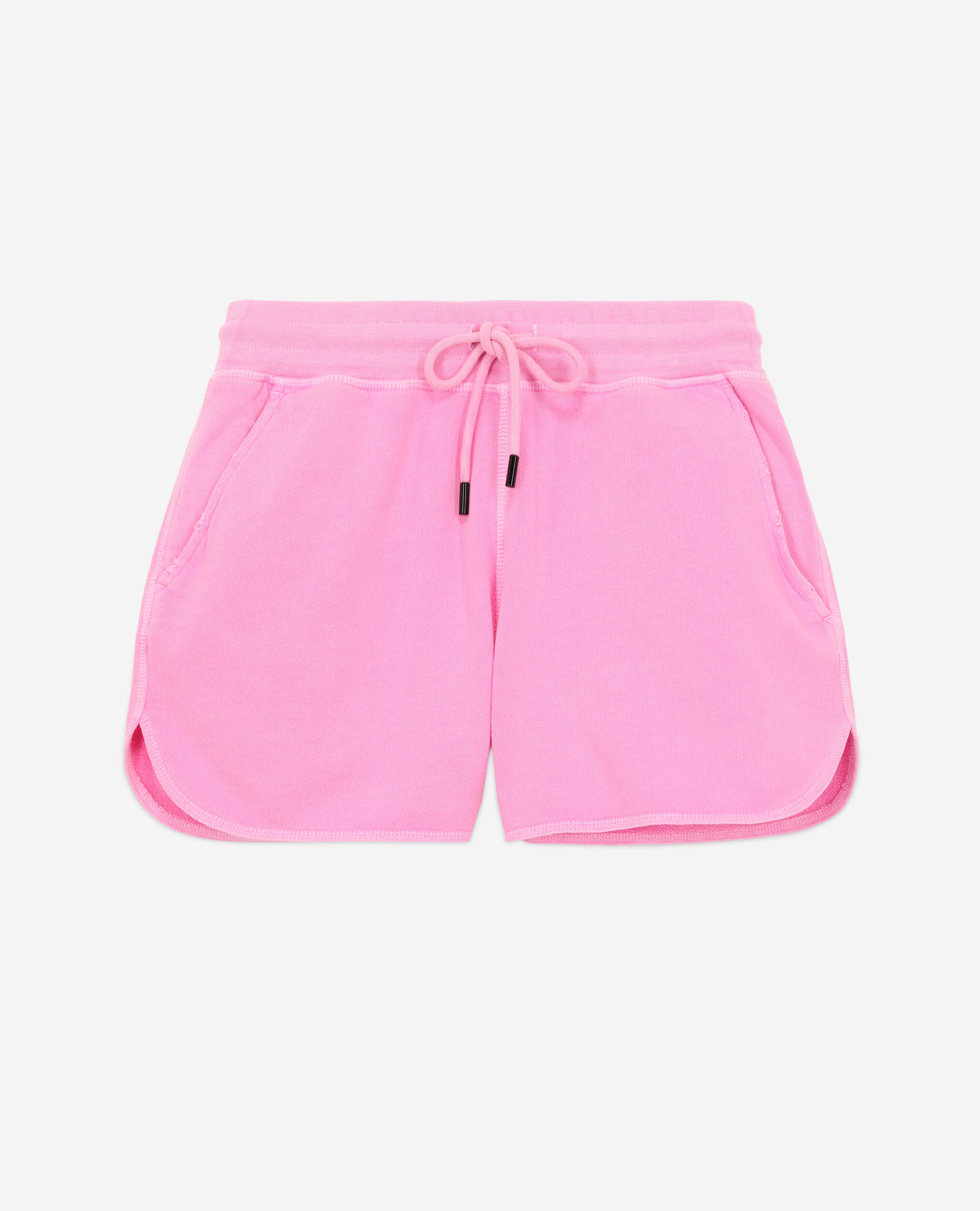 Short rose fluo en molleton avec logo