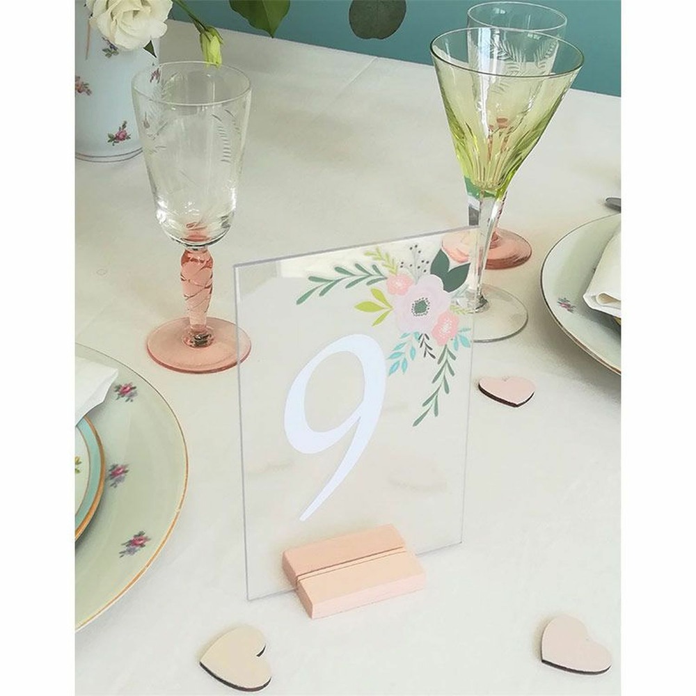 10 plaques transparentes en plexiglass 10 x 15 cm + socles