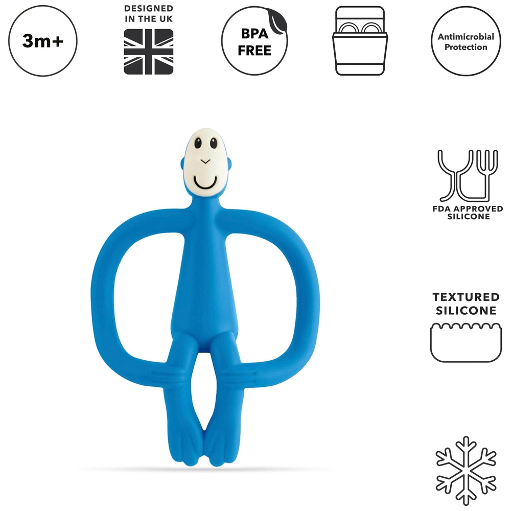 Matchstick Monkey Beißring und Gelapplikator Blau