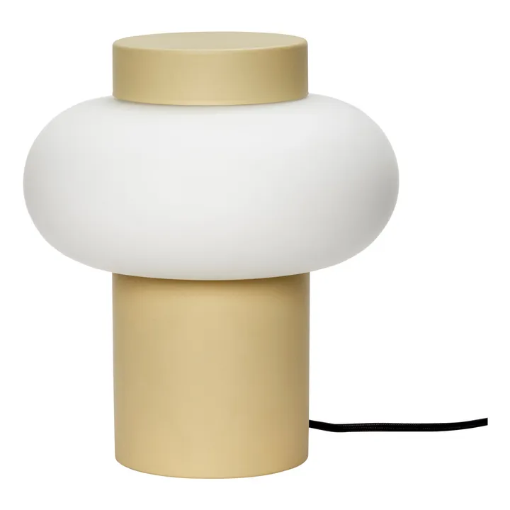 Hübsch Lampe à poser en verre et métal  | Jaune pâle