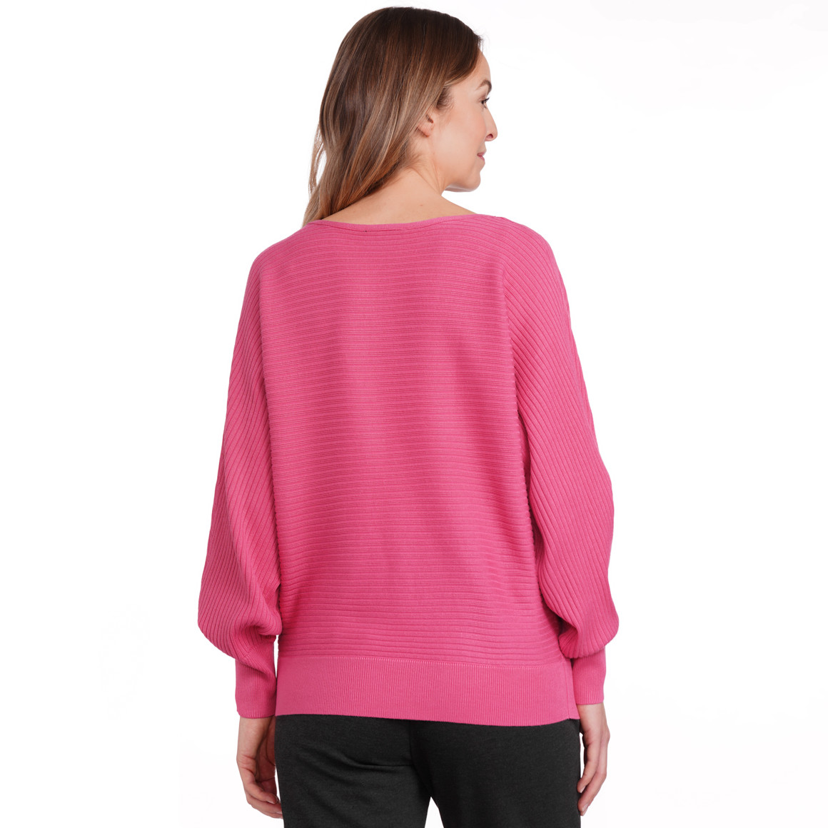 Gina Benotti Damen Strickpullover mit Fledermaus-Ärmeln pink