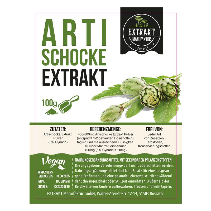 Extrakt Manufaktur Artischocke Extrakt Pulver