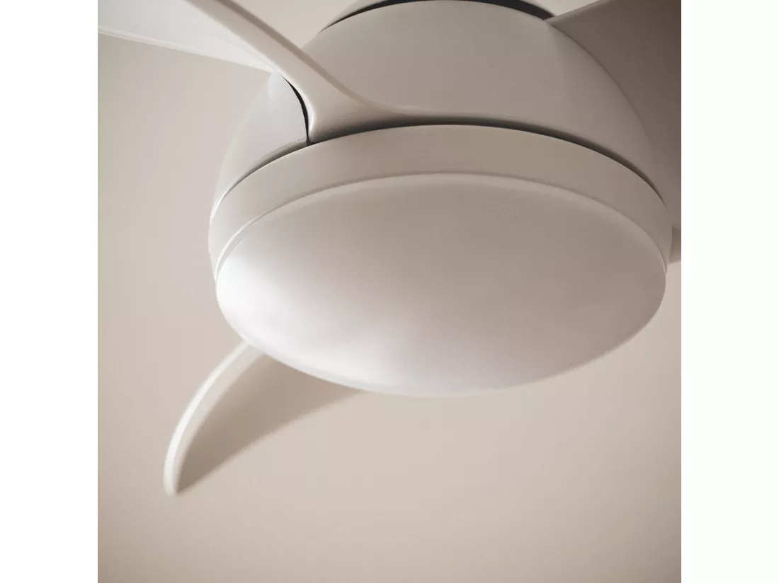 Ventilateur de Plafond Silencieux Poros 35W 76cm Motor DC Blanc Télécommande Avec lumière Oui Blanc
